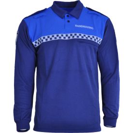 Polo BOA VNG lange mouw maat 6XL Navyblauw/Royalblauw