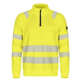 Tranemo Sweater met rits 4374 Klasse 3 maat 4XL Fluor Geel