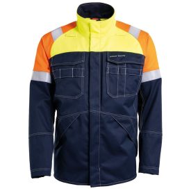 Tranemo Werkjack vlamvertragend Maat XS Donkerblauw/Fluor Geel