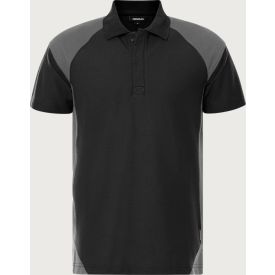 Fristads Poloshirt 7047 60 graden wasbaar Maat XS Zwart/Grijs