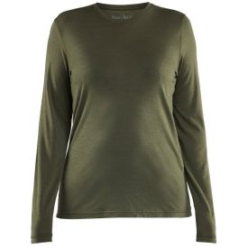 Blaklader Dames T-Shirt Merinowol Lange Mouwen 3539 Maat XS Donkergroen