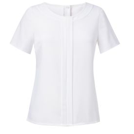 BT Dames Blouse Crepe Feline Korte mouw maat 58 Wit
