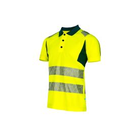 SYNQ Poloshirt Obvias Klasse 1 maat XS Fluor Geel/Navyblauw