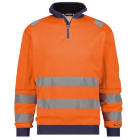 Dassy Sweater Denver Klasse 2 maat XS Fluor Oranje/Navyblauw