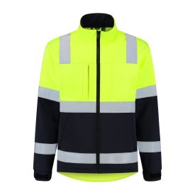 Amazone Softshell rPet Klasse 2 maat 5XL Fluor Geel/Navyblauw