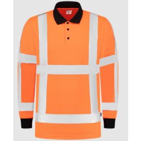 Tricorp Poloshirt RWS Birdseye lange mouw Klasse 3 maat 5XL Fluor Oranje