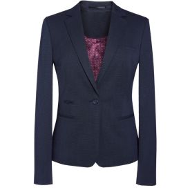BT Dames Blazer Ariel slim fit maat 52 Donkerblauw/Pin Dot
