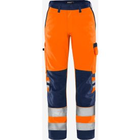 Fristads Dames Signaalwerkbroek  2642 GPLU Klasse 2 maat 50 Fluor Oranje/Navyblauw