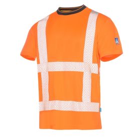 Sioen  T-shirt Alkum V-hals RWS Klasse 2 maat 3XL Fluor Oranje
